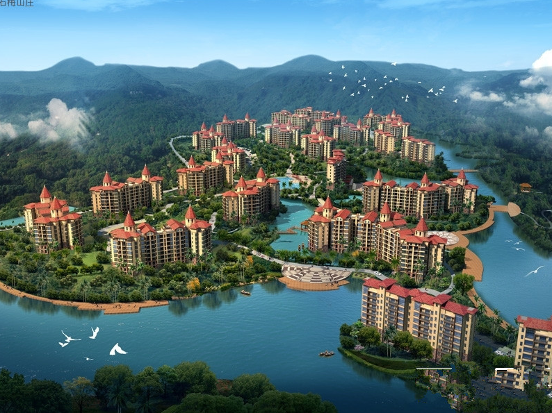 海南万宁石梅山庄前全景图