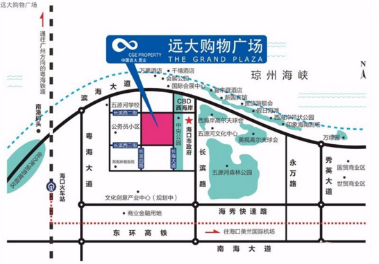 海南海口远大购物广场交通图