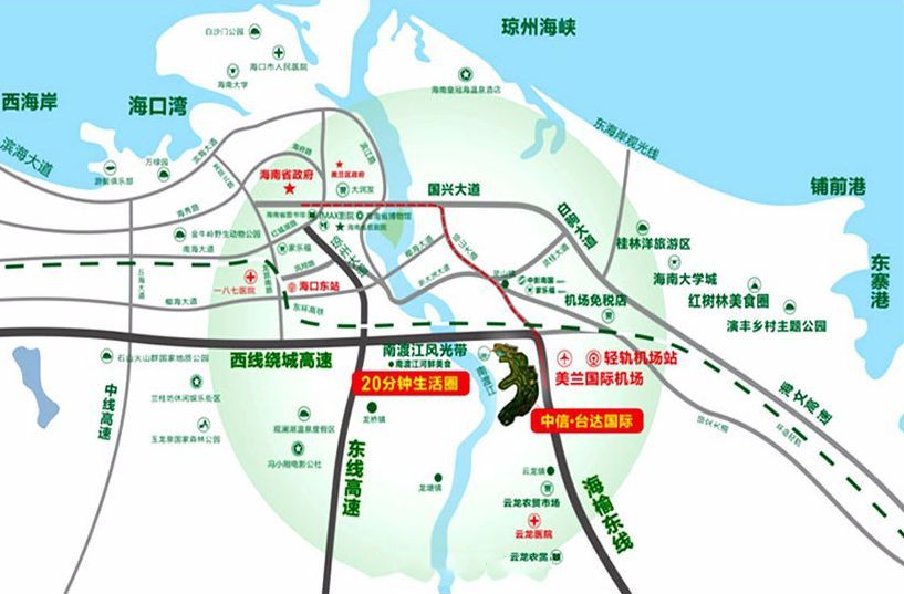 海南海口中信台达国际别墅交通图