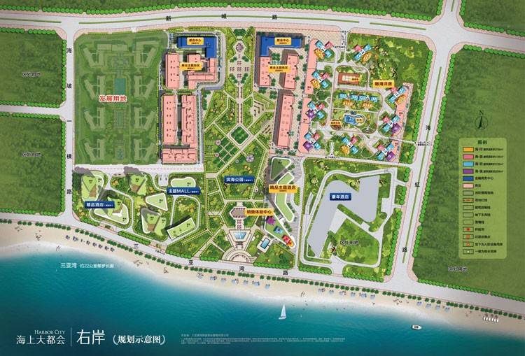 三亚碧桂园海上大都会右岸规划图