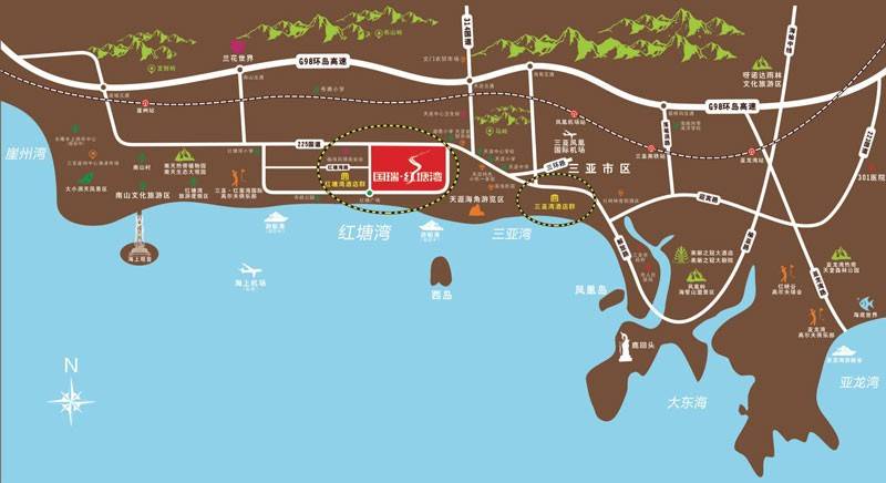国瑞红塘湾别墅交通图