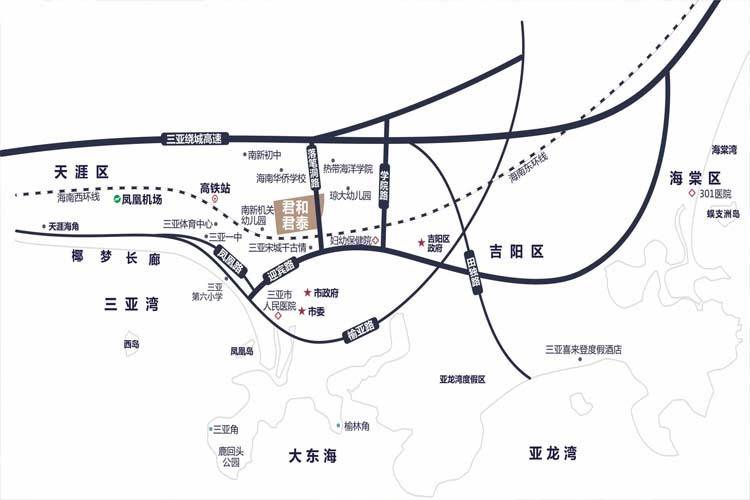 三亚君和君泰区位图