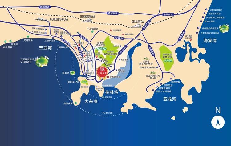 三亚星港区位图