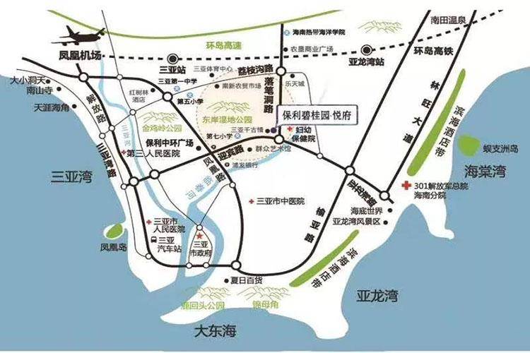 海南三亚保利碧桂园悦府交通图
