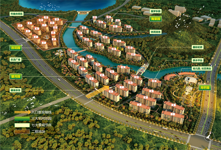 三亚和泓海棠府，纯板式住宅，一梯两户，温泉入户(图2)