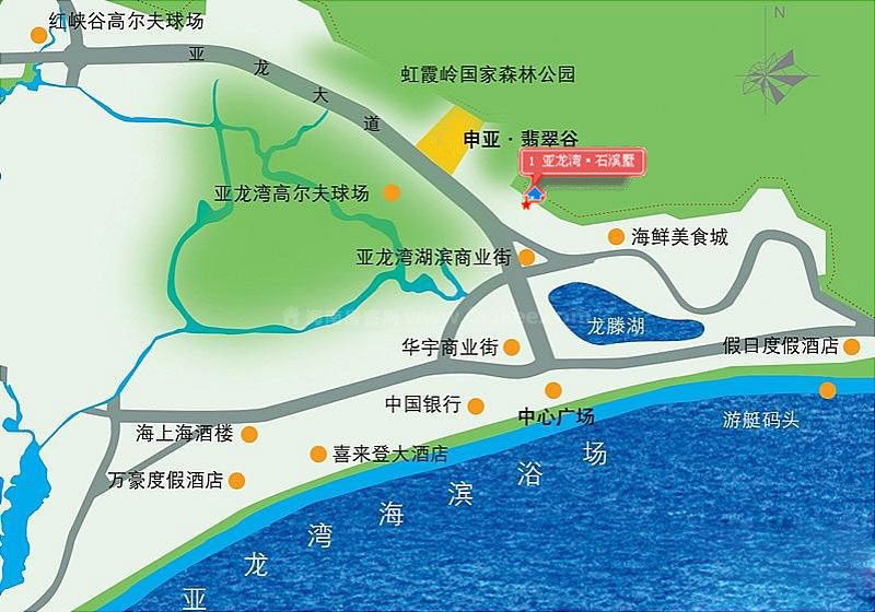 亚龙湾石溪墅 交通图 亚龙湾石溪墅 交通图