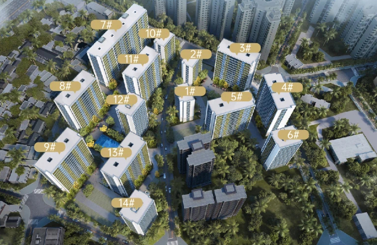 海南陵水——吉祥11号主力户型建面约101-143㎡二至四房精致70年住宅(图2)