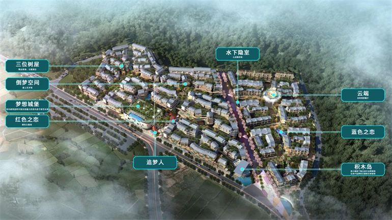 三亚爱上山梦想小镇｜吃喝玩乐购一站式，商业叠拼建面约65-75㎡(图2)