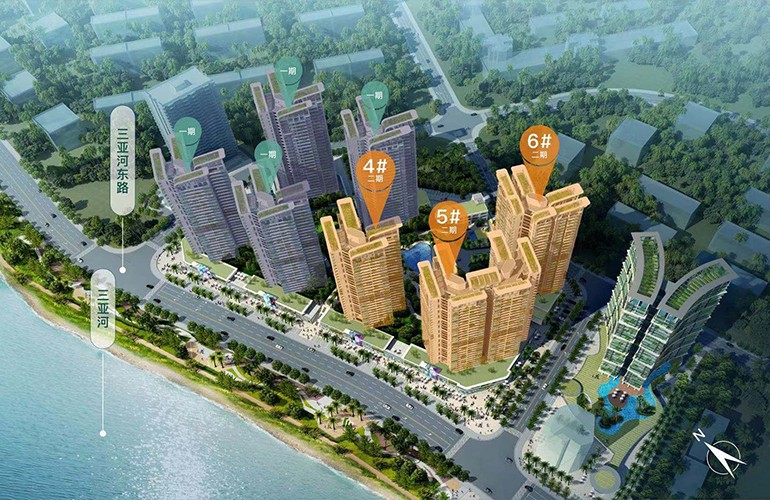 三亚海映江湾主推户型建面约64-92㎡，临河瞰海两至三房(图1)