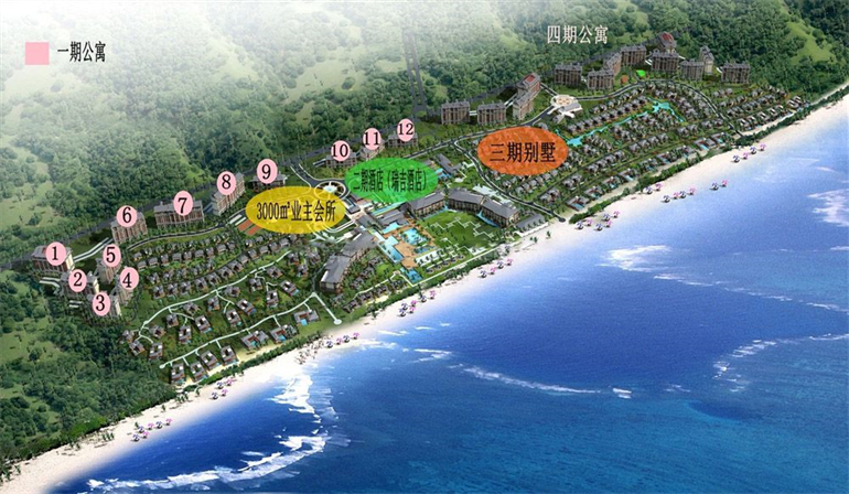 陵水合景汀澜海岸，配套有两处业主会所，滨海美宅在售均价约22000元/㎡(图2)